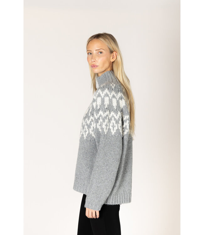 Lyla + Luxe Aggie fairisle mock sweater
