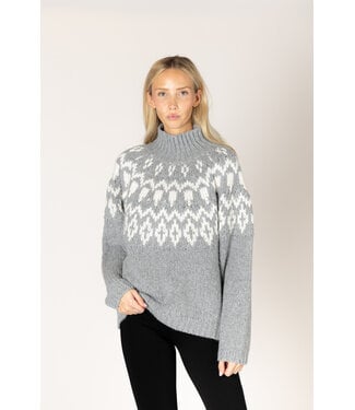Lyla + Luxe Aggie fairisle mock sweater