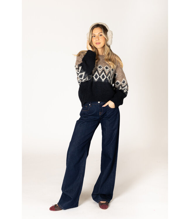 Lyla + Luxe Aria fairisle crew sweater