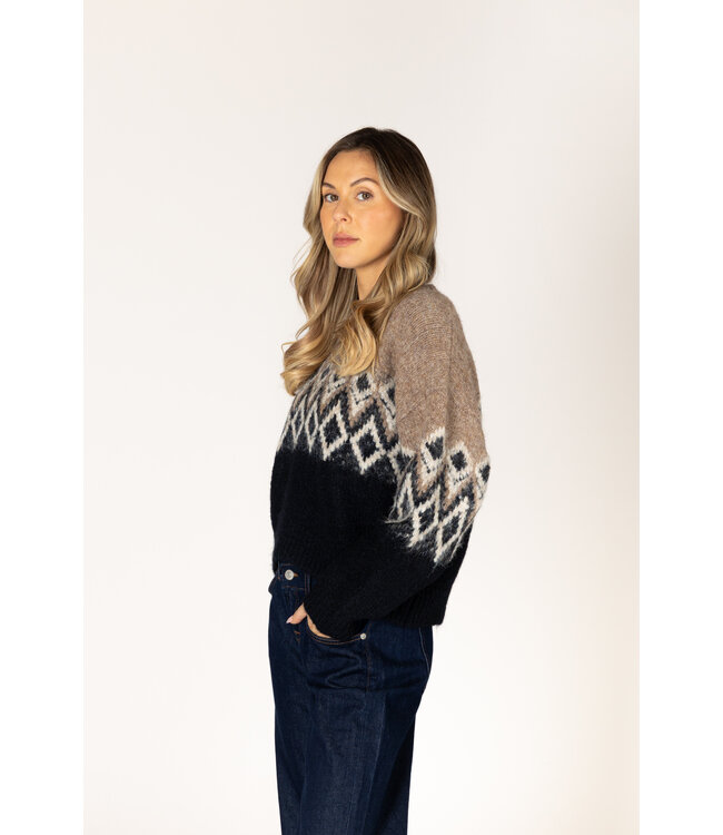 Lyla + Luxe Aria fairisle crew sweater