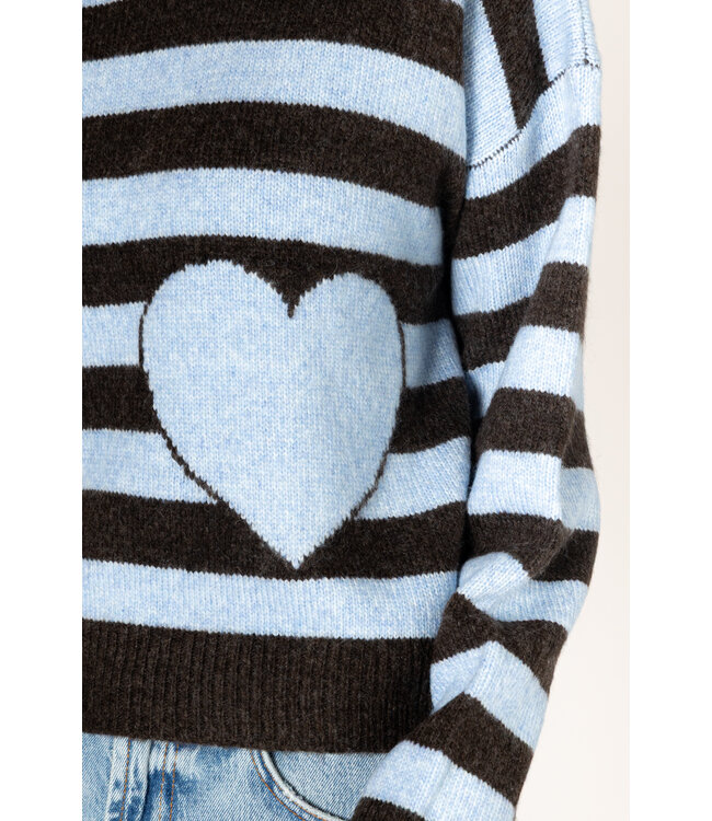 Lyla + Luxe Jessie heart stripe sweater