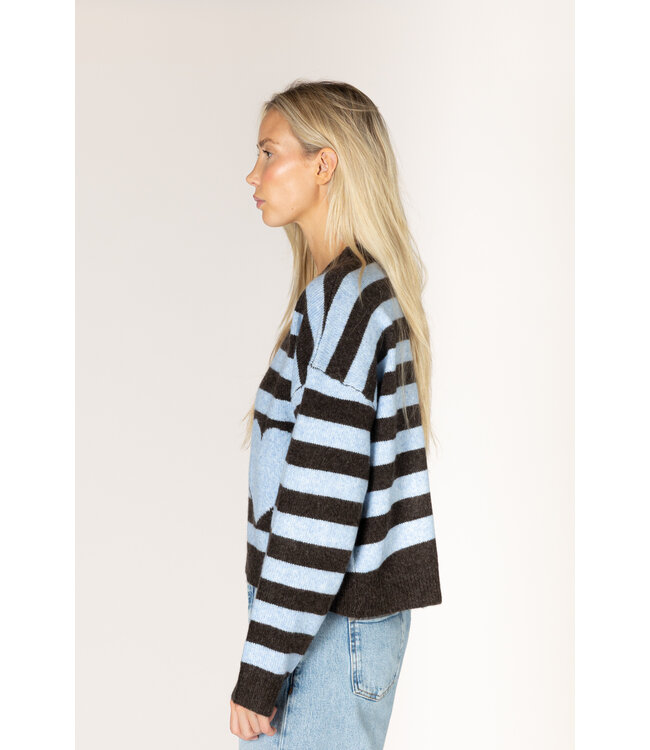 Lyla + Luxe Jessie heart stripe sweater