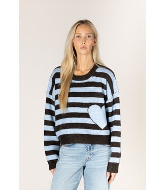 Lyla + Luxe Jessie heart stripe sweater