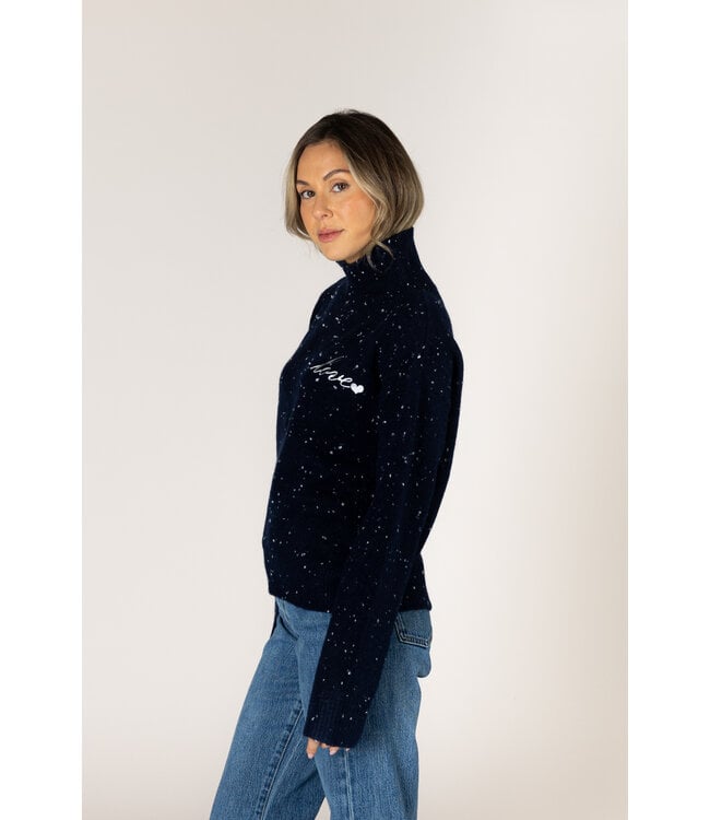 Lyla + Luxe Macy heart fleck sweater