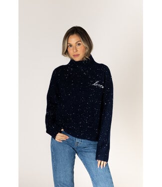 Lyla + Luxe Macy heart fleck sweater