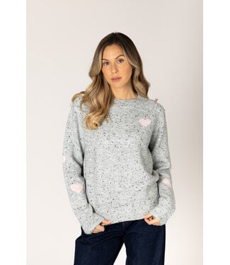 Lyla + Luxe Philippa heart pullover crew