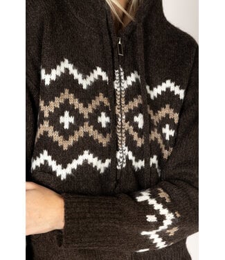 Lyla + Luxe Ranch fairisle zip hoodie