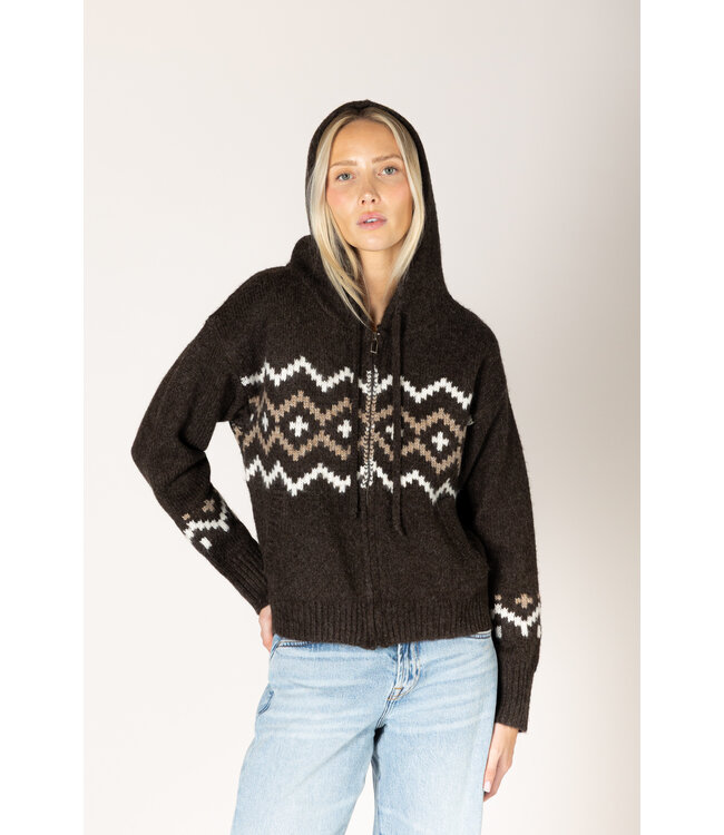 Lyla + Luxe Ranch fairisle zip hoodie