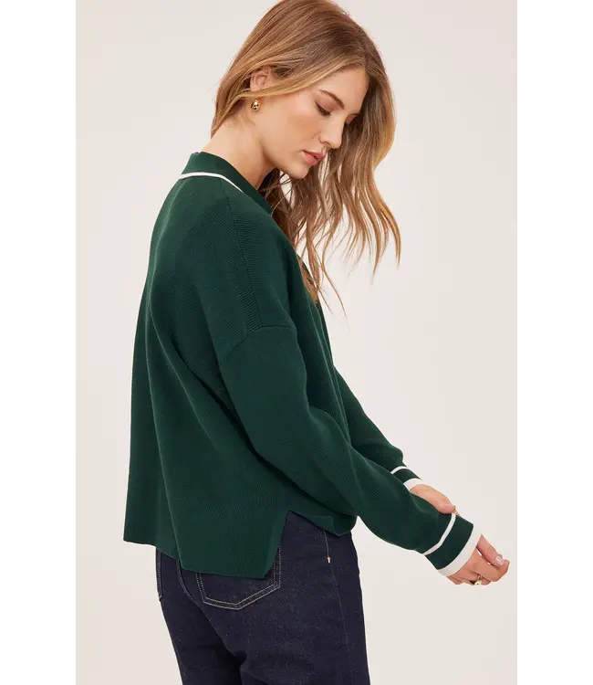 Gentle Fawn Tristan open polo collar sweater