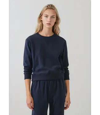 Patrick Assaraf Long sleeve brushed pima cropped sweatshirt