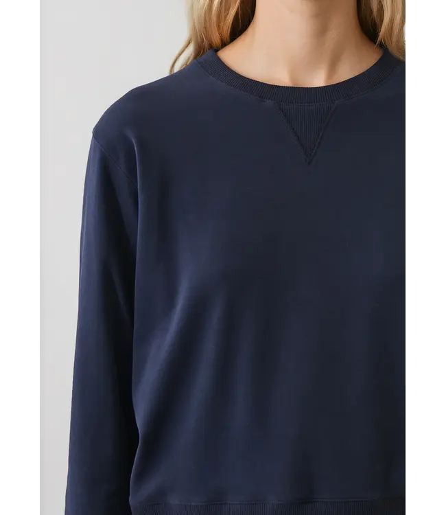 Patrick Assaraf Long sleeve brushed pima cropped sweatshirt