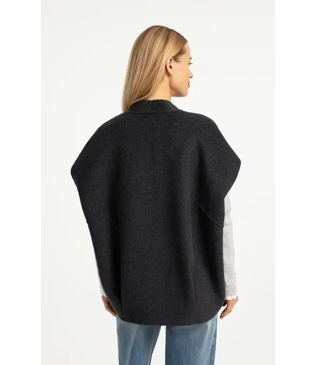 Yaya Oversized woolmix woven bodywarmer
