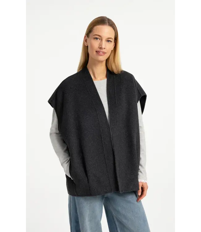Yaya Oversized woolmix woven bodywarmer