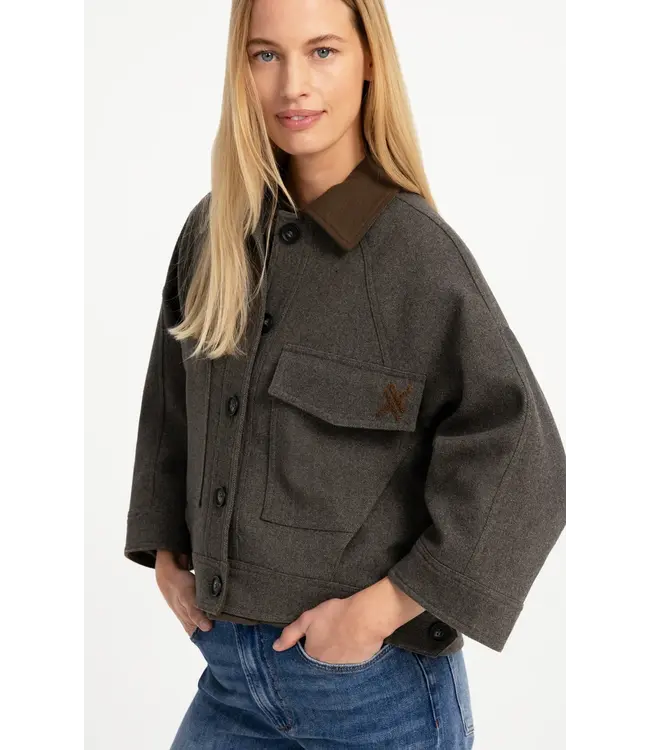 Yaya Oversized wool mix jacket