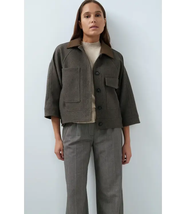 Yaya Oversized wool mix jacket