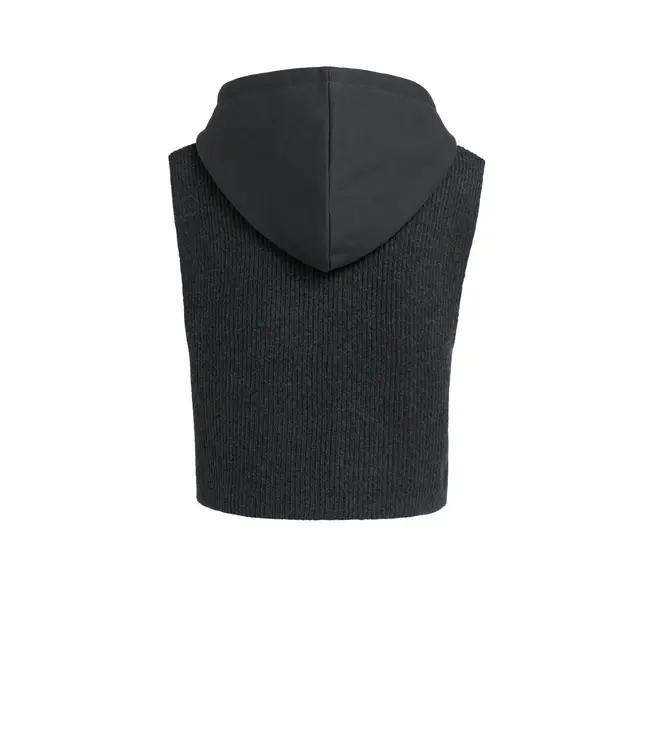 Yaya Sleeveless sweater w/jersey hoodie