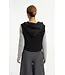 Yaya Sleeveless sweater w/jersey hoodie