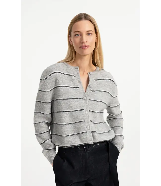 Yaya Knitted striped cardigan
