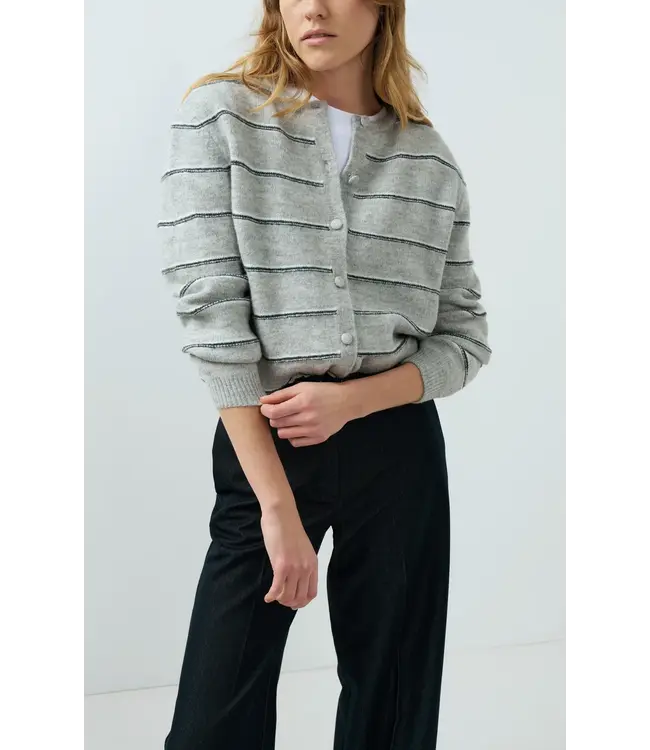 Yaya Knitted striped cardigan