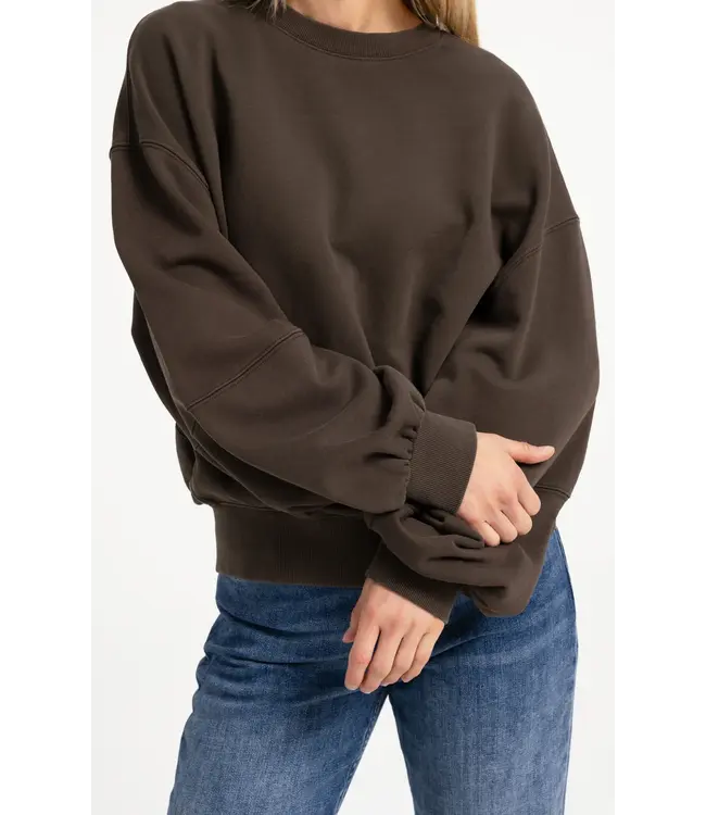 Yaya Washed sweatshirt w/balloon sleeve