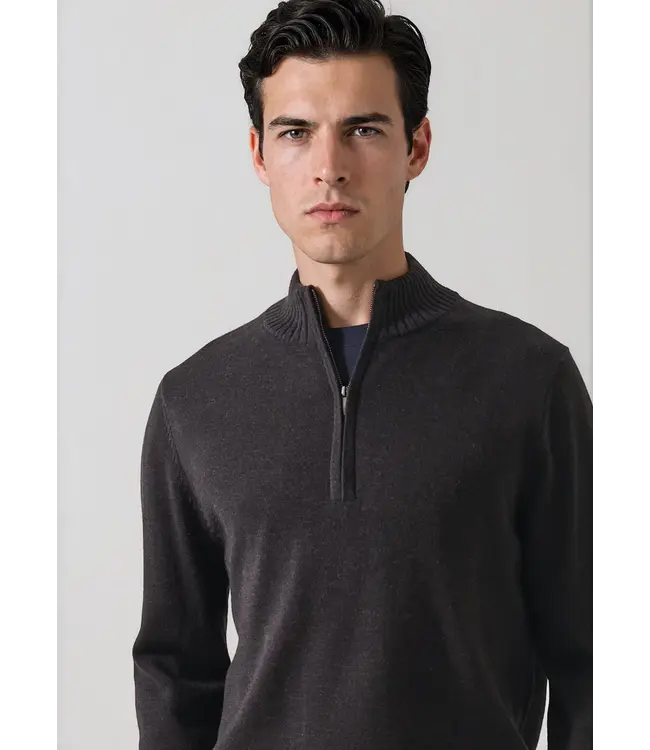 Patrick Assaraf Patrick Assaraf Men's bubble stitch merino 1/4 zip P112Q15C
