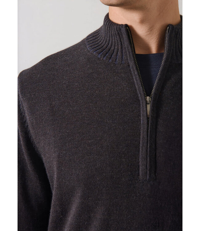 Patrick Assaraf Patrick Assaraf Men's bubble stitch merino 1/4 zip P112Q15C