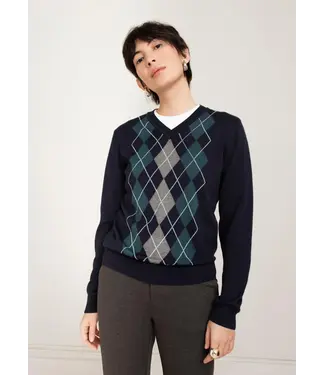 Paper Label Felicia argyle vneck