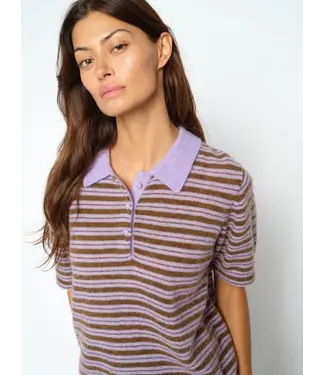 Mos Mosh Milvi ss stripe polo knit
