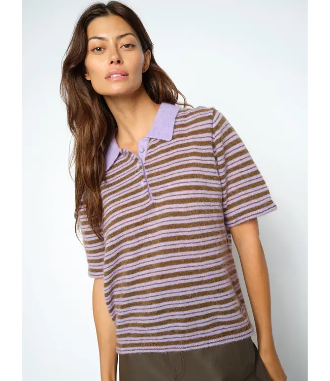 Mos Mosh Milvi ss stripe polo knit