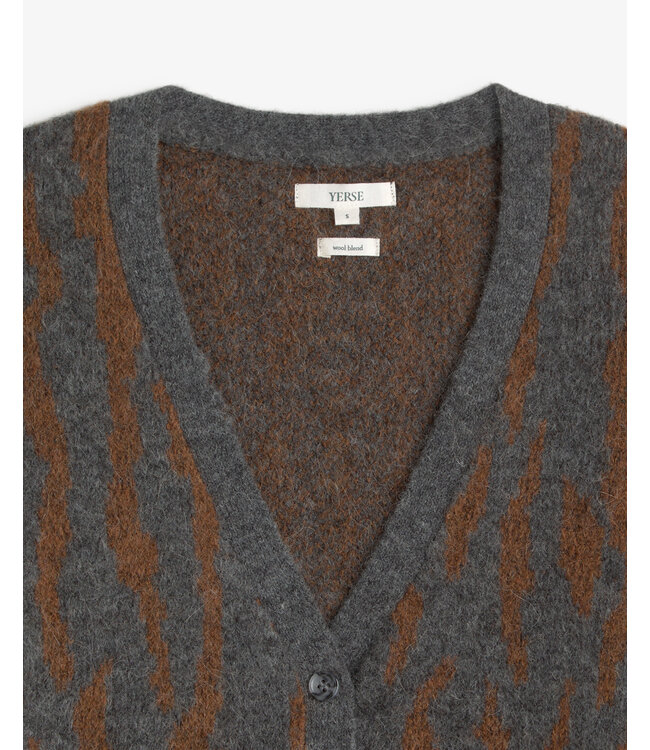 Yerse Animal jacquard cardigan