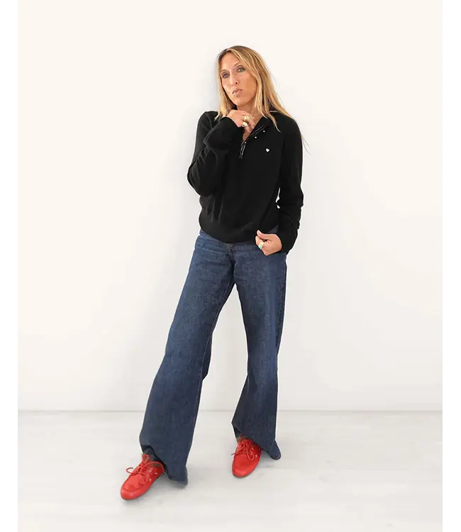 Kerri Rosenthal Femme ruffle henley sweater
