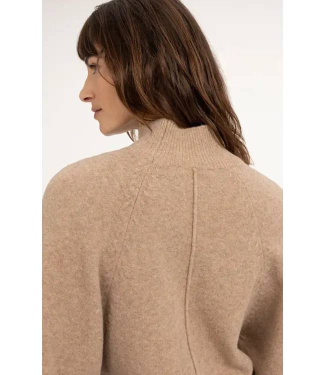 Yaya High neckline wide sleeve sweater