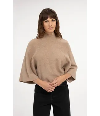 Yaya High neckline wide sleeve sweater
