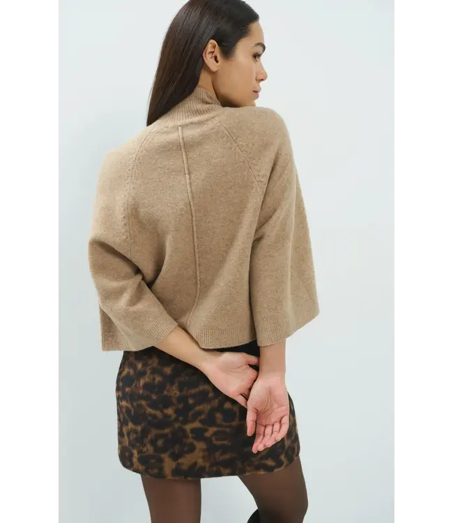 Yaya High neckline wide sleeve sweater