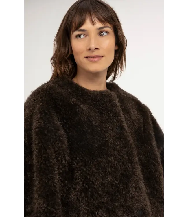 Yaya Oversized faux fur jacket