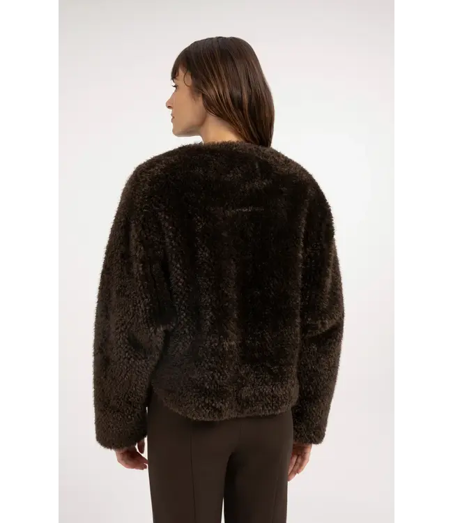 Yaya Oversized faux fur jacket