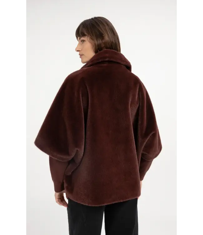 Yaya Oversized reversible faux fur jacket