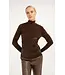 Yaya Velvet mesh top w/high neck