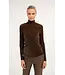 Yaya Velvet mesh top w/high neck