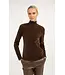 Yaya Velvet mesh top w/high neck