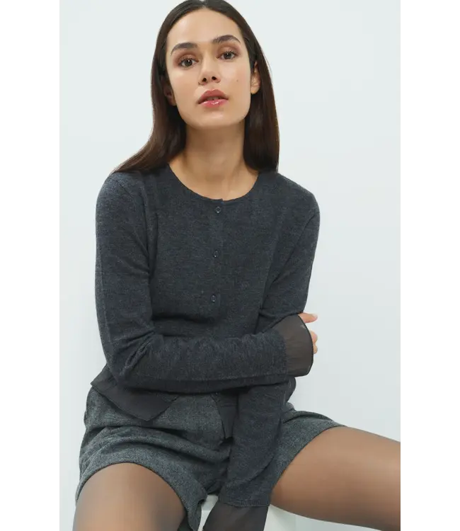 Yaya Cardigan w/woven detail