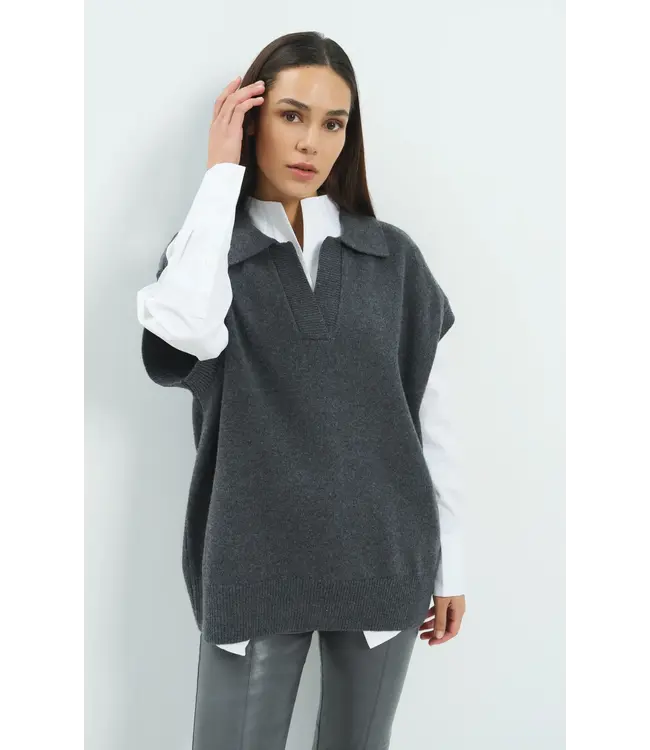 Yaya A-line blouse with high neck