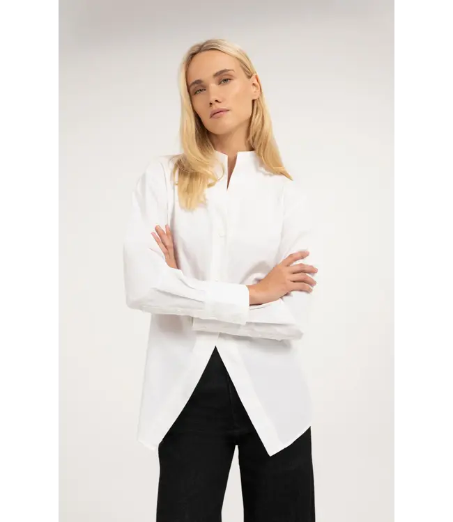 Yaya A-line blouse with high neck