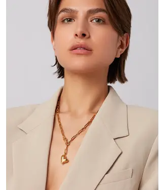 Jenny Bird Puffy heart necklace gold