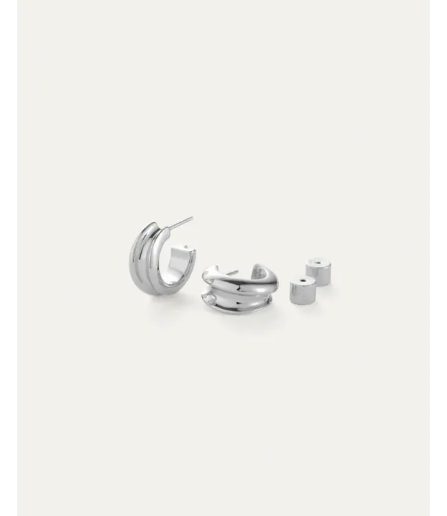 Jenny Bird Mini Lennon hoops silver