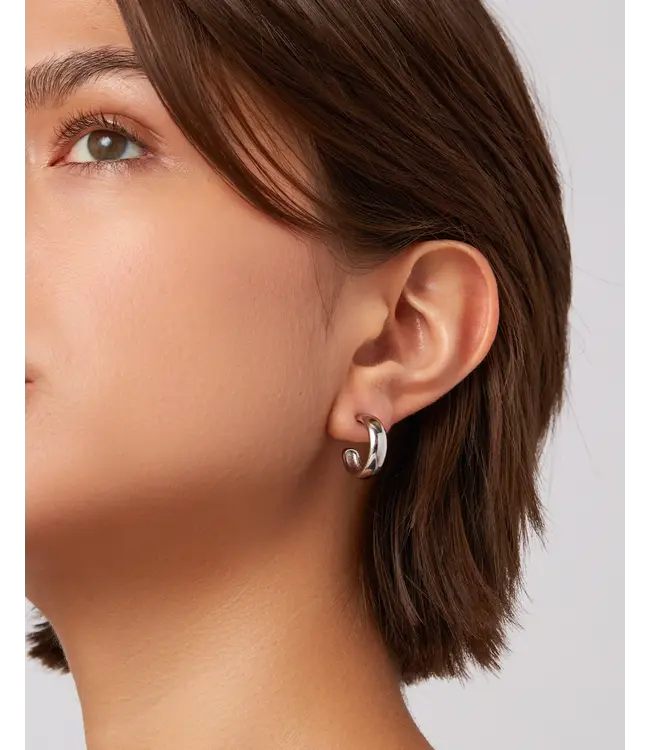 Jenny Bird Staple hoops small platinum