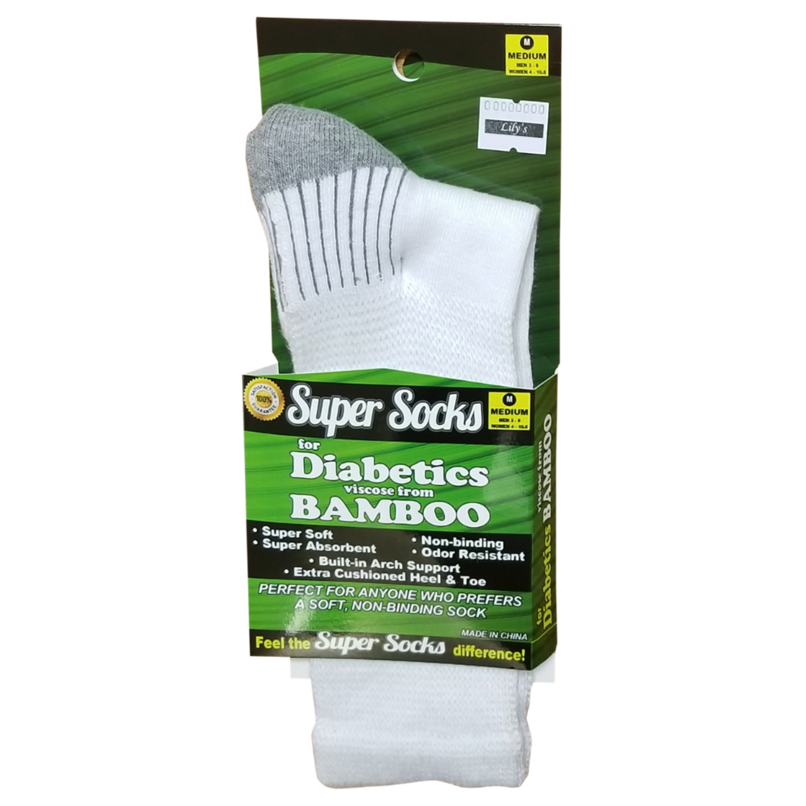 Diabetic Super Sock White - M