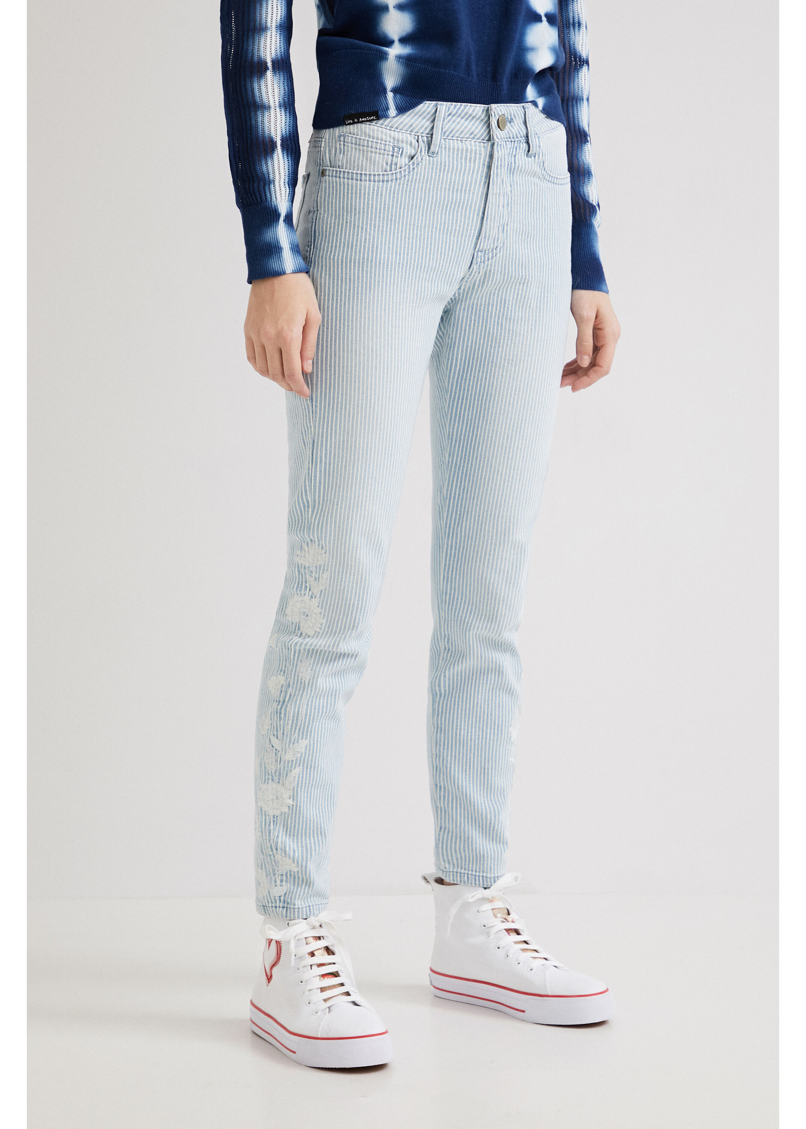 DESIGUAL Striped skinny jeans