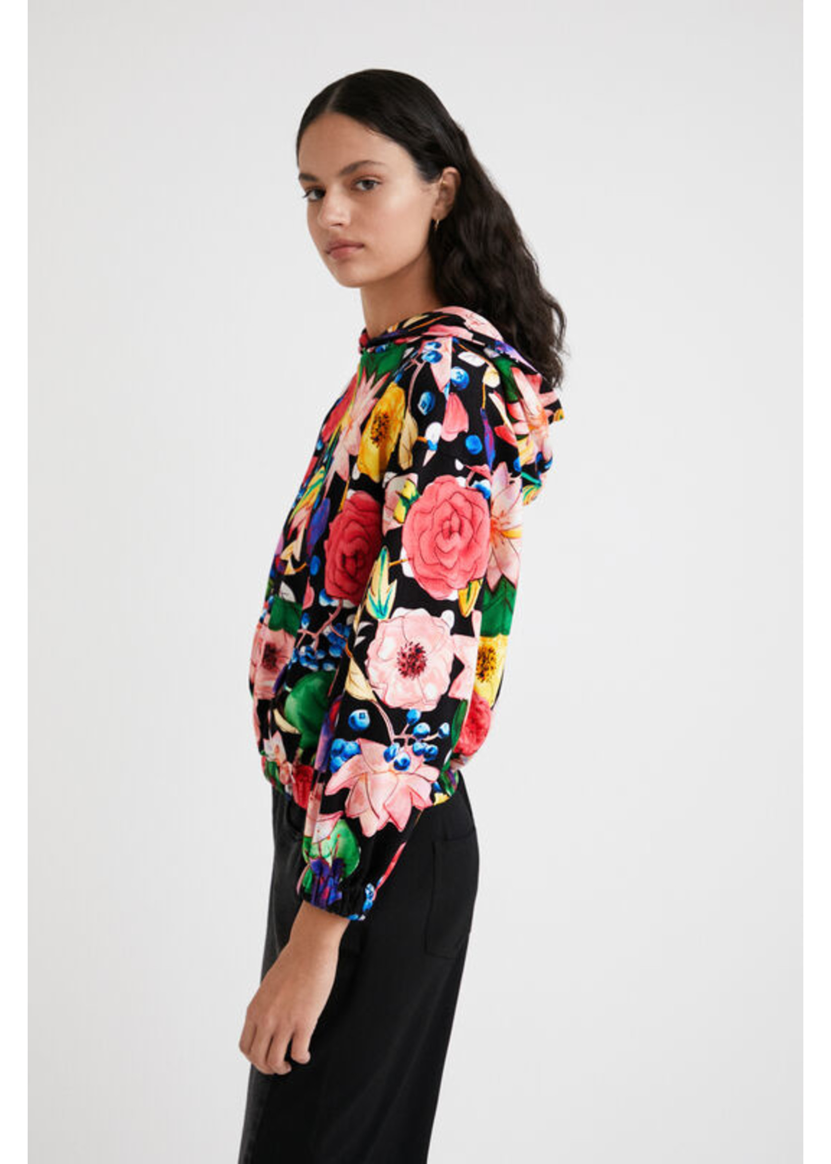 DESIGUAL Sweat-shirt à capuche floral