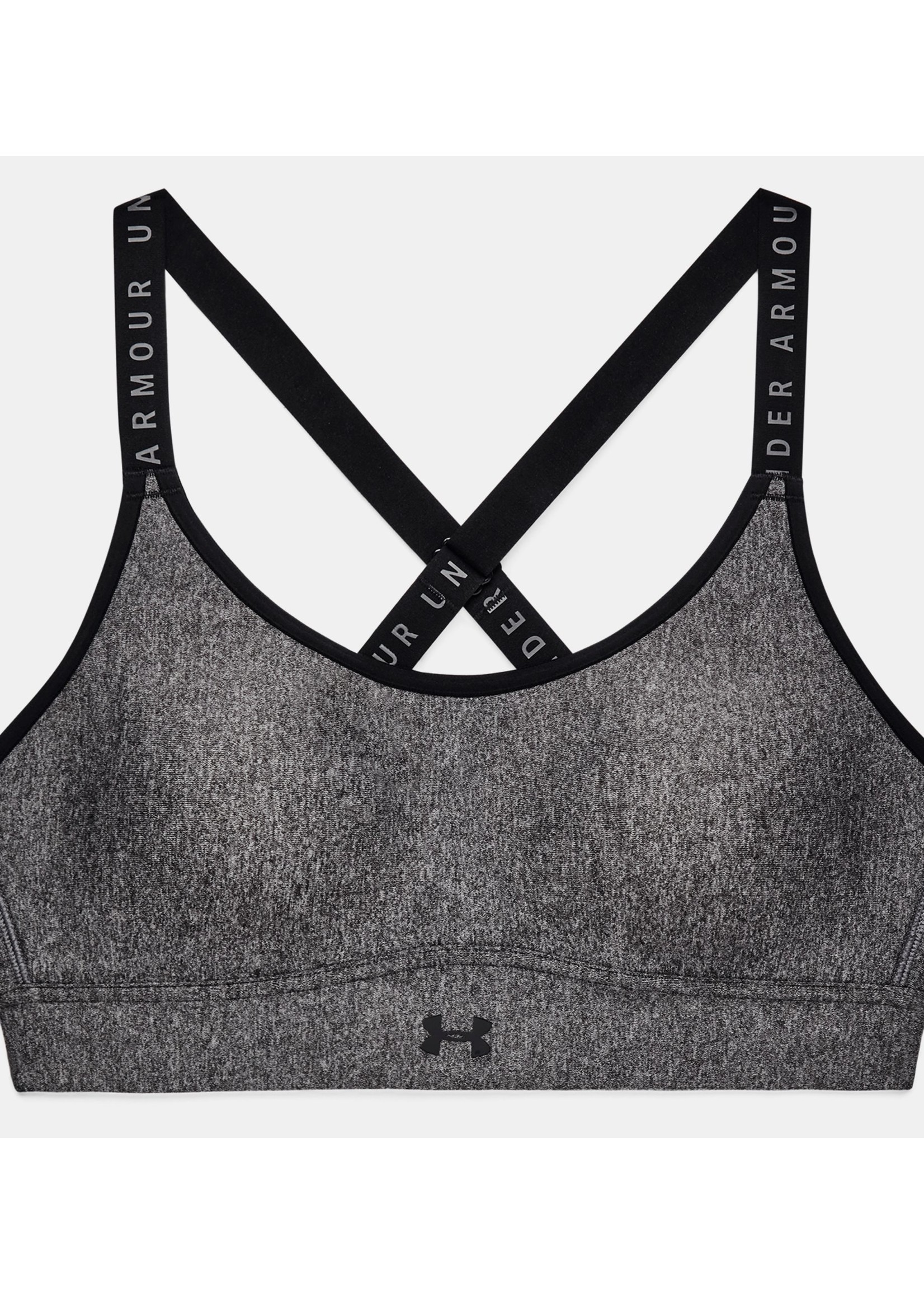 Under Armour INFINITY MID COVERED - Medium support sports bra - ash  taupe/grey 
